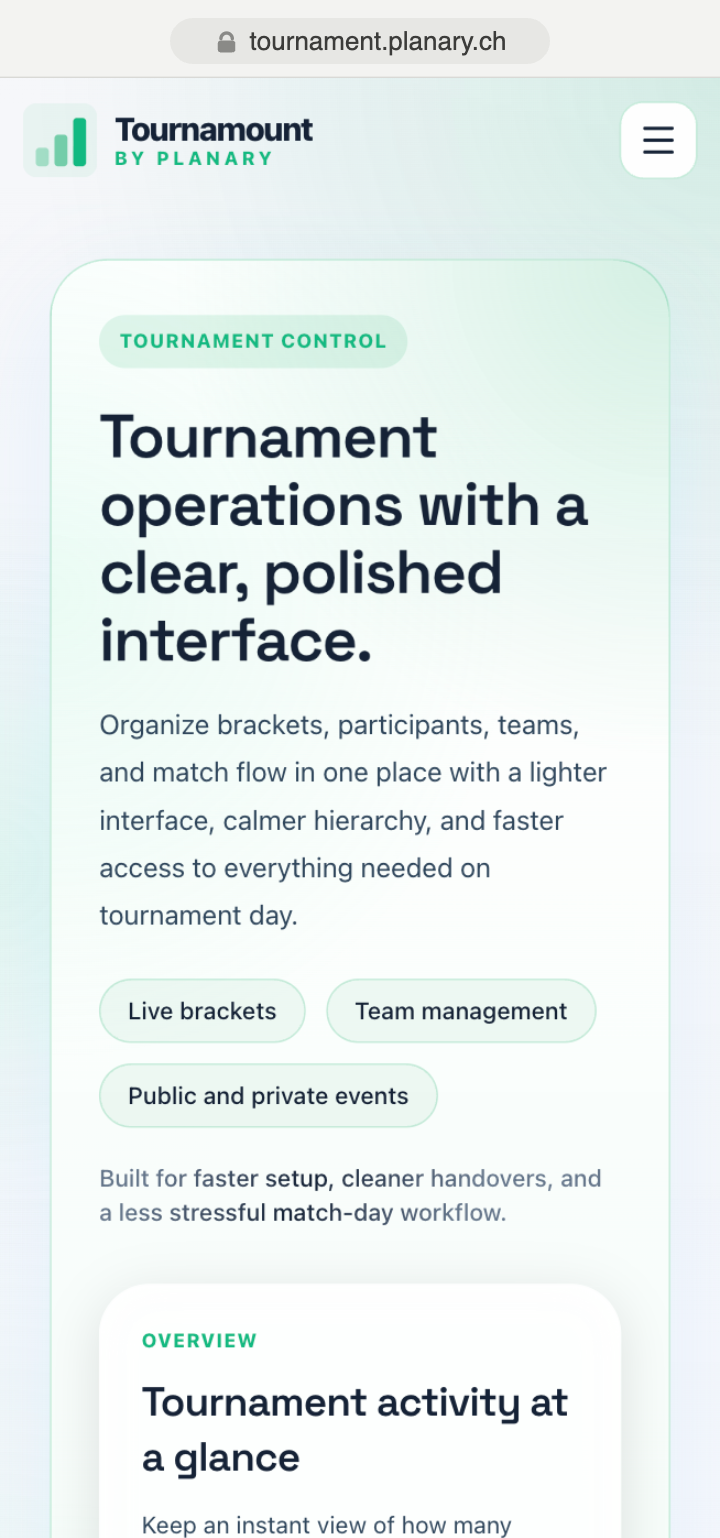 Planary — Tournamount (mobile)
