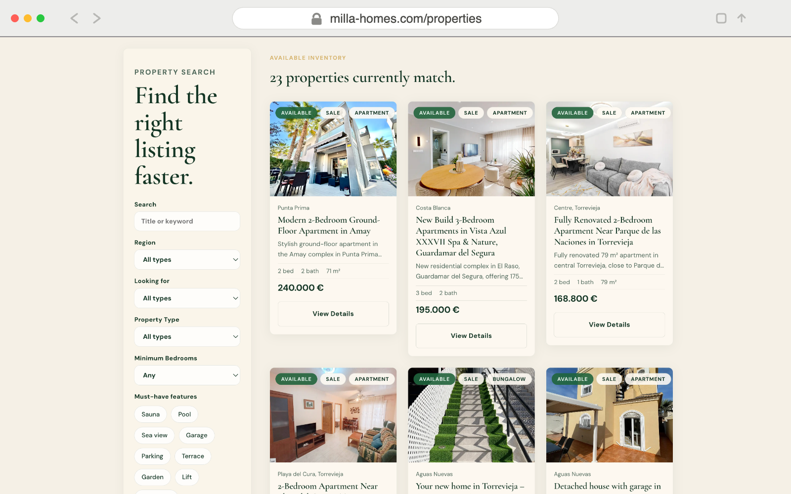 Milla Homes — Catalogue