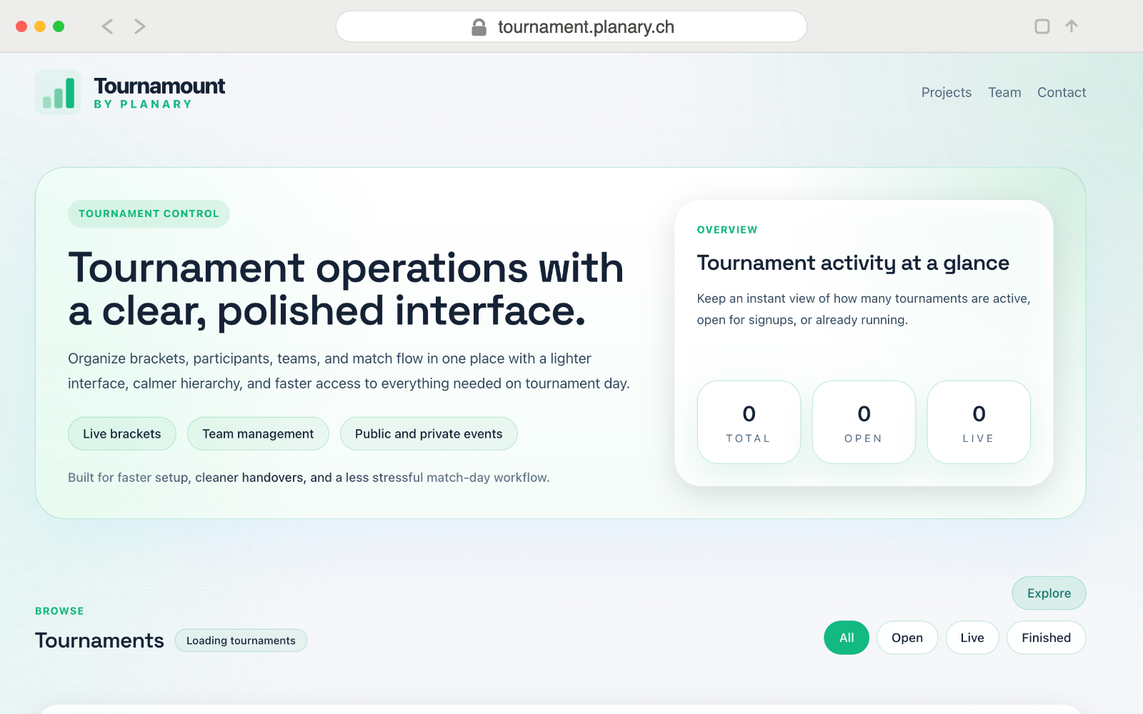 Planary — Tournamount
